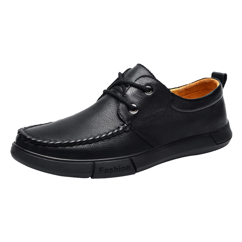 MULINSEN Men's Shoes, Top-Grain Leather, Business Casual Breathable Soft-Soled Driving Shoes, M9011026