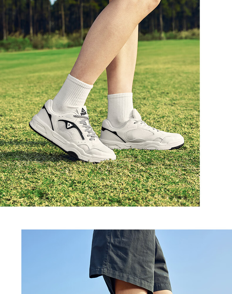 PEAK Taiji White Sneakers for Women, Summer Mesh Breathable Wear-Resistant Versatile Casual Shoes, Thick-Soled Height-Increasing Sports Shoes DB520118 21