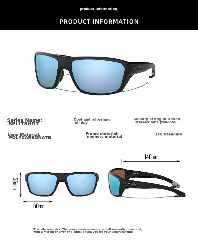 OAKLEY Running Sunglasses, Sports Sunglasses, Polarized Windproof Glasses, Cycling Goggles, SPLIT SHOT 0OO9416 2