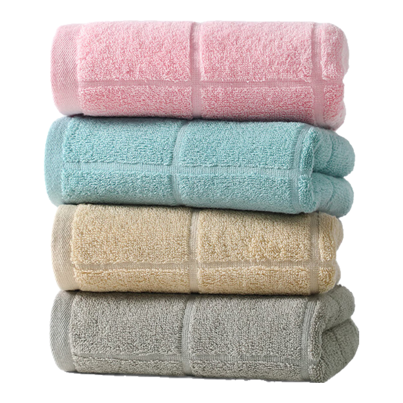 Grace 7A Antibacterial Pure Cotton Towels, 4-Pack, Soft And Lint-Free, Face Towels for Washing And Sports, Absorbent Family Stock-Up Pack