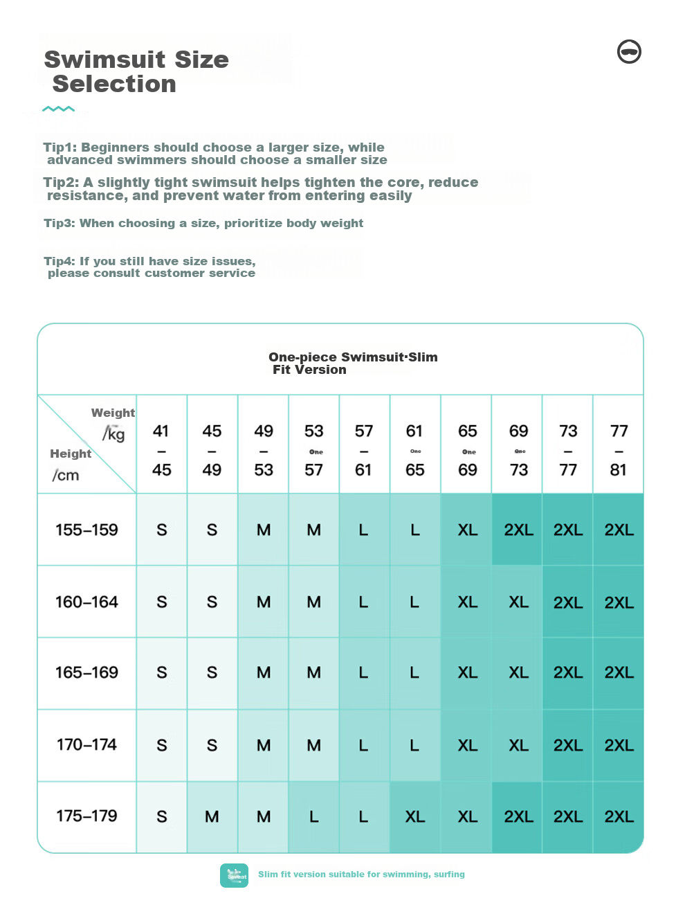 TOSWIM One-Piece Swimsuit for Women, Square Leg Training Swimwear, Hot Spring Conservative Slimming Ladies' Swimwear, Gray Blue Letter Pattern, 2XL 3