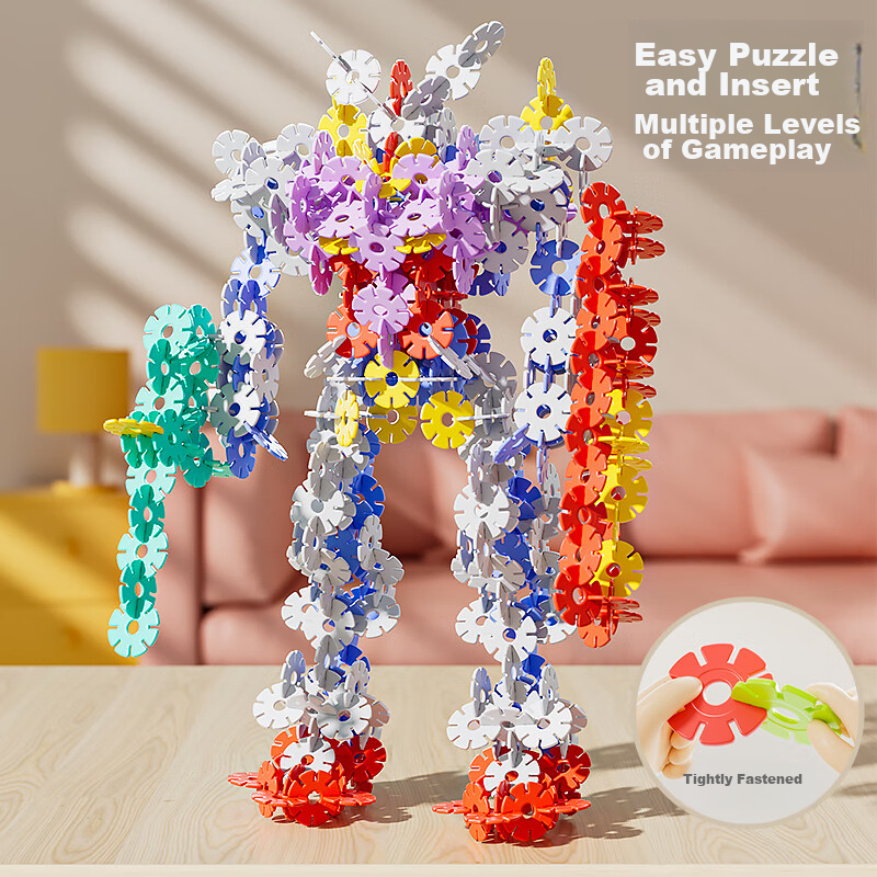 Xingyayoupin 680-Piece Snowflake Building Blocks Educational Toy for Boys And Girls Aged 3-6, Birthday Gift