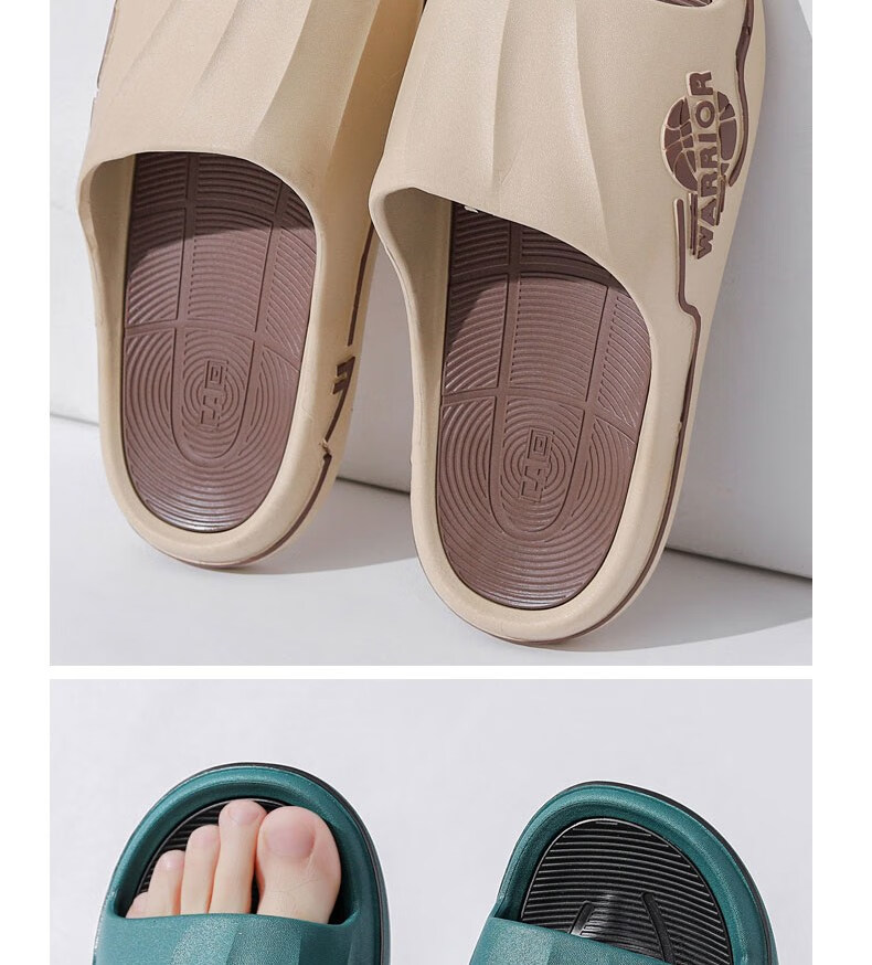 Huili Sports Slippers for Men, Indoor And Outdoor Wear, Comfortable Bathroom Soft Cushioning Non-Slip HL3986 Dark Green Black Size 44-45 24