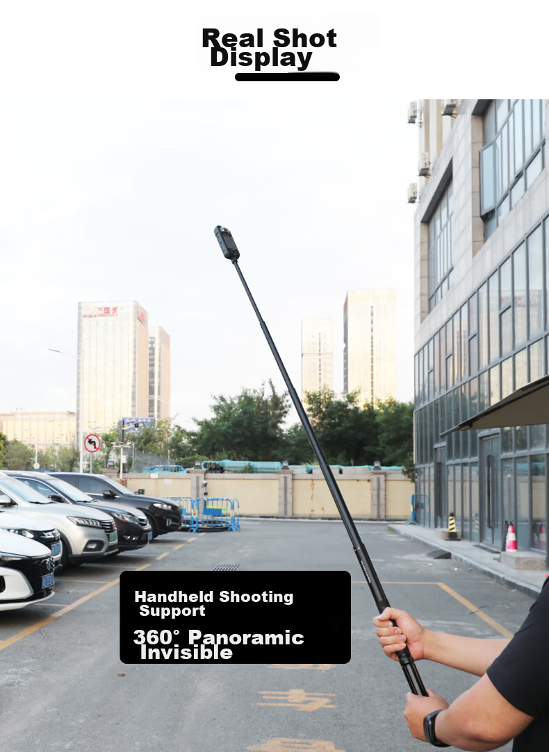 Qiye Selfie Stick Tripod Extension Rod Suitable for Insta360 X5 Panoramic Camera, Motorcycle DJI Osmo 360 Extended Rod Insta X5 Fixed Base X4 3