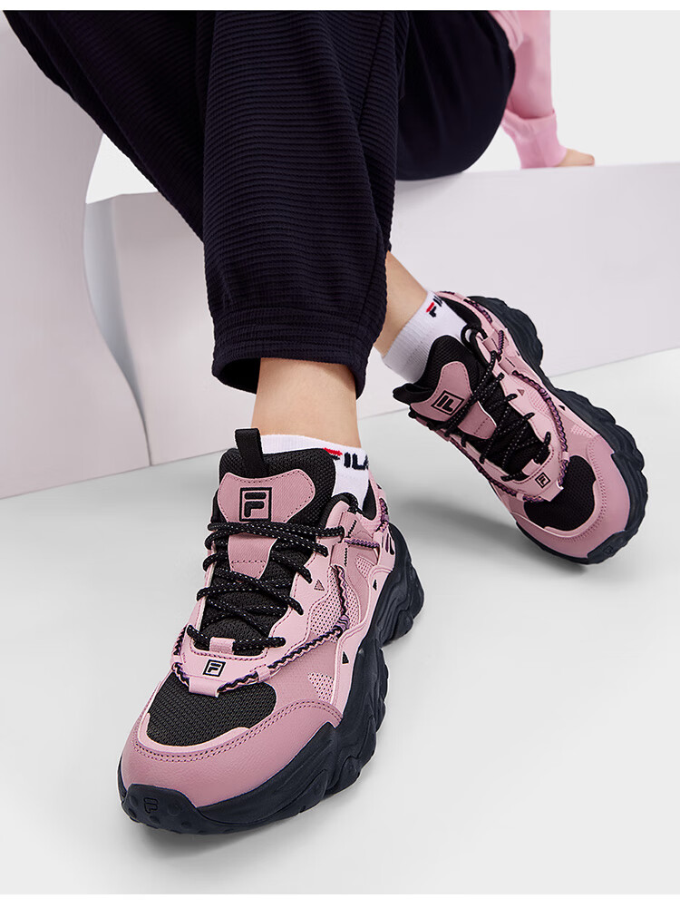 FILA Official Women's Dad Sneakers Sports Shoes Cat Claw Shoes 5th Generation Retro Casual Shoes 26