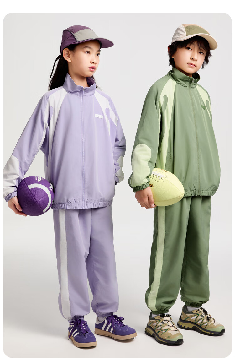 Annil Children's Clothing Jacket Set for Boys And Girls, Spring 2025 New Style, Star And Moon Purple, Size 130 4