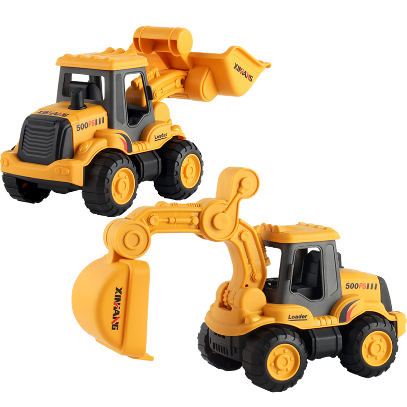 Anby Families Children's Excavator Inertia Toy Car Set for Boys And Girls Aged 3-6, Durable Construction Vehicle Model Birthday Gift
