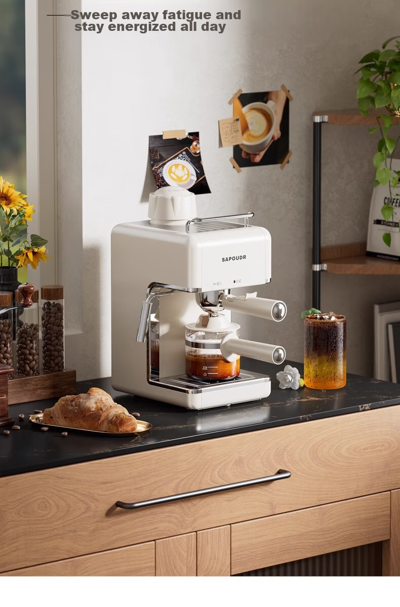 Saipuda EA39 Home Semi-Automatic Coffee Machine Small Italian Style Milk Frother American Office Dormitory All-in-One Grinder Black JD Self-Operated 12