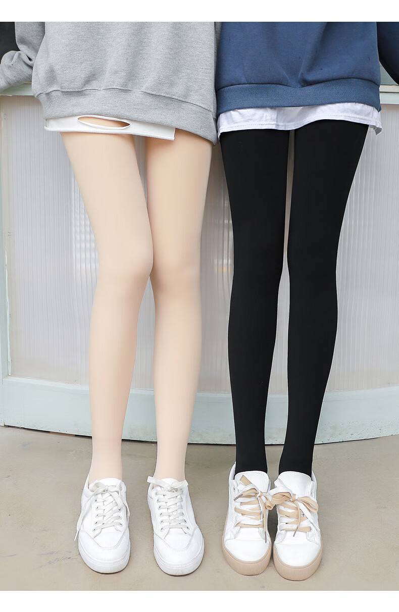 MAOHUO Women's Thigh-High Stockings, Autumn And Winter All-In Pants, Fleece-Lined Thick Leggings, Warm Pants, Wearable Outside, Pantyhose 16