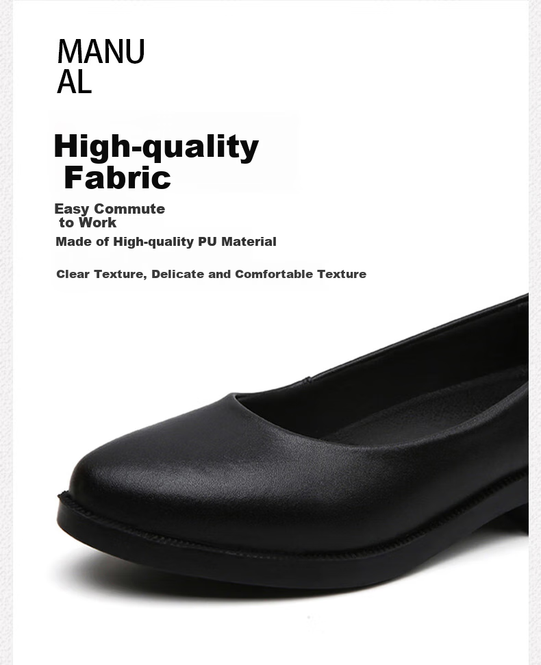 CARTELO Professional Black Work Shoes, Comfortable Leather Shoes for Women, Single Shoes KDLDX-9577 Black Size 35 6