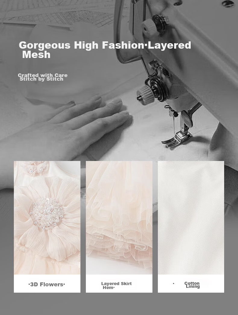 DAVE & BELLA [High-End Formal Dress] Girls' Summer Dress, Children's Princess Dress, Baby's First Birthday Party Dress 8
