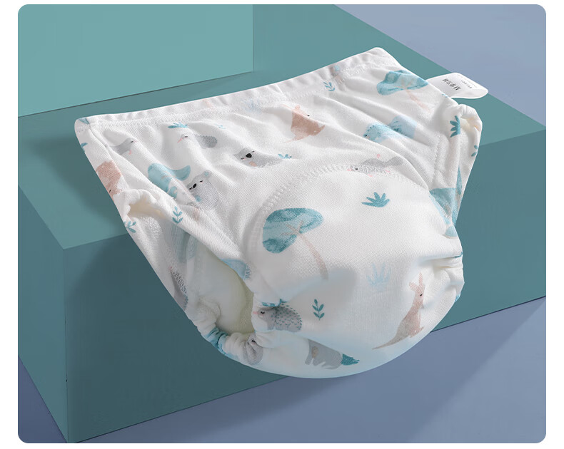 Beitaisi Diaper Training Pants, Gauze-Like, for Toilet Training, Washable, Baby Potty Training, Size 100, 2-Pack, Blue-Gree 19