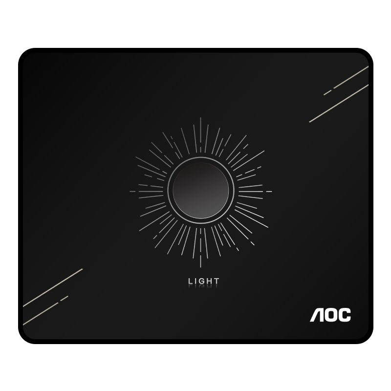 AOC Full-Property Series Gaming Mouse Pad, Small Size 300*250*4mm, Thickened with Locked Edges, Office Keyboard Computer Desk Pad M113/93 Glossy Black