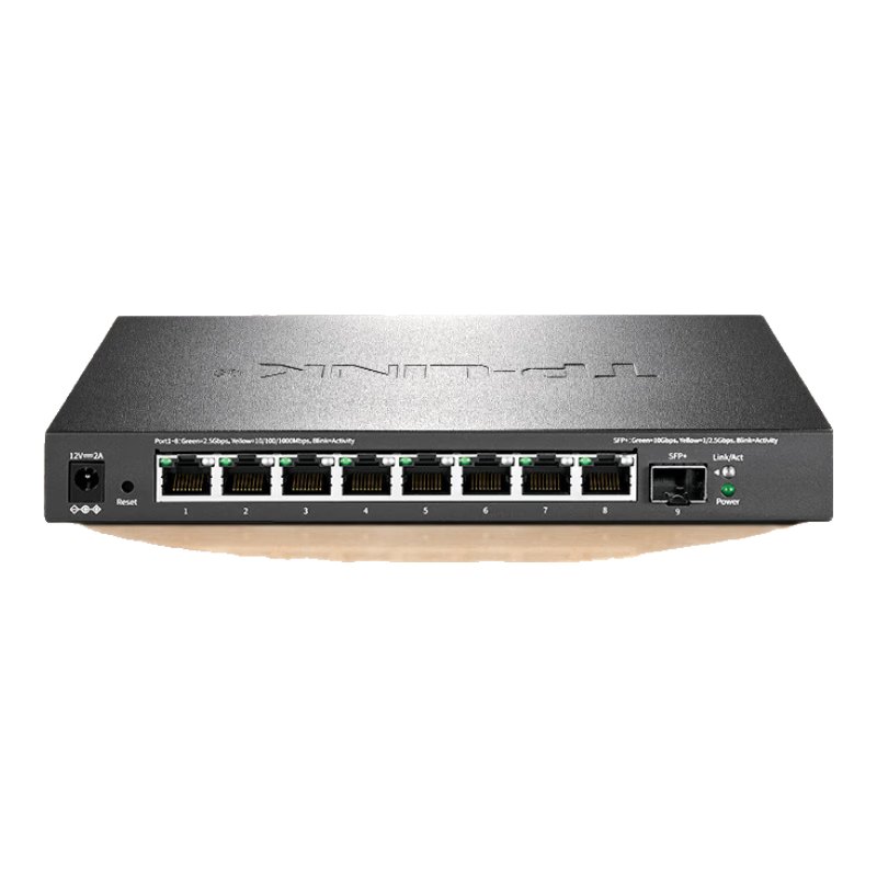 TP-LINK 2.5G Cloud Management Switch, 8 Ports 2.5G + 10 Gigabit Optical Port Switch, VLAN Segmentation, Suitable for Optical Modem NAS TL-SE2109