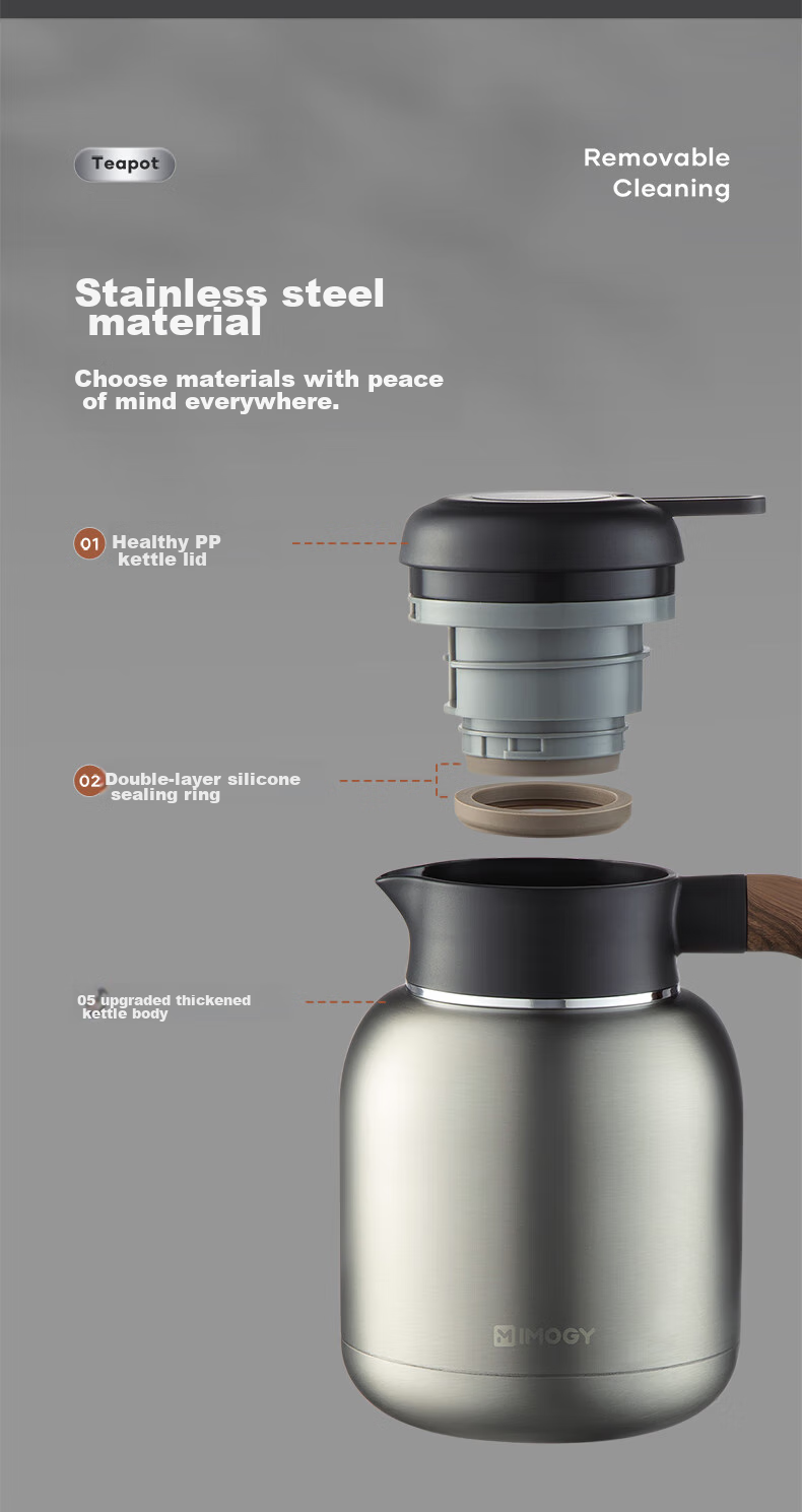 IMOGY IMOGY Insulated Thermos, Household Thermal Water Bottle, 316L Stainless Steel Large Capacity Hot Water Pot, Wedding Insulated Flask 7