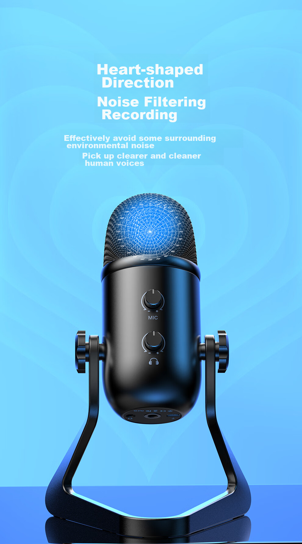 FIFINE Microphone Recording Equipment, Condenser Noise Reduction, Computer USB Wired Microphone, Live Streaming Karaoke Recording Video Dubbing Course Monitoring, Desktop Professional Sound Card Recording Microphone K678 6