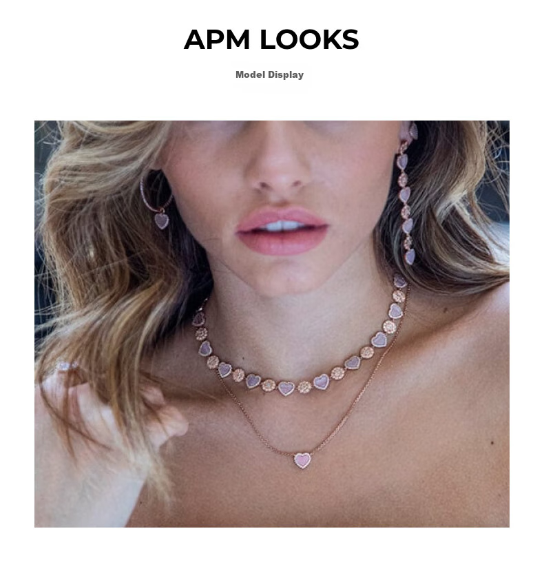APM Monaco Pearl Mother-Of Heart Necklace Sweater Chain Women's Elegant Collarbone Chain, Gift for Girlfriend Or Wife 6