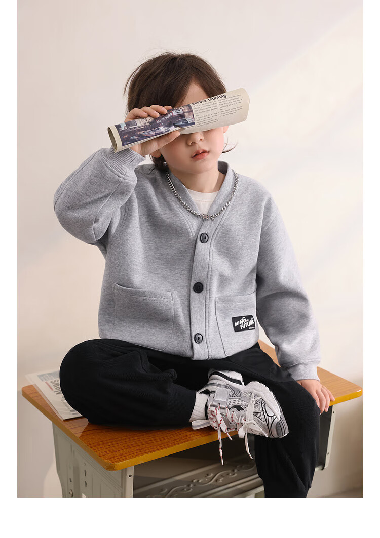 LUSON Chen Da Zhu Boys' Cardigan Jacket, 2025 Spring And Autumn New Style, Children's Casual Long-Sleeve Top, Cool Cardiga 16