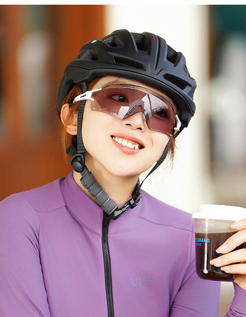 ACRUNU Cycling Glasses, Professional Photochromic Goggles, Day And Night Use, Bicycle Sunglasses, Road Bike Glasses, Deep Black 12