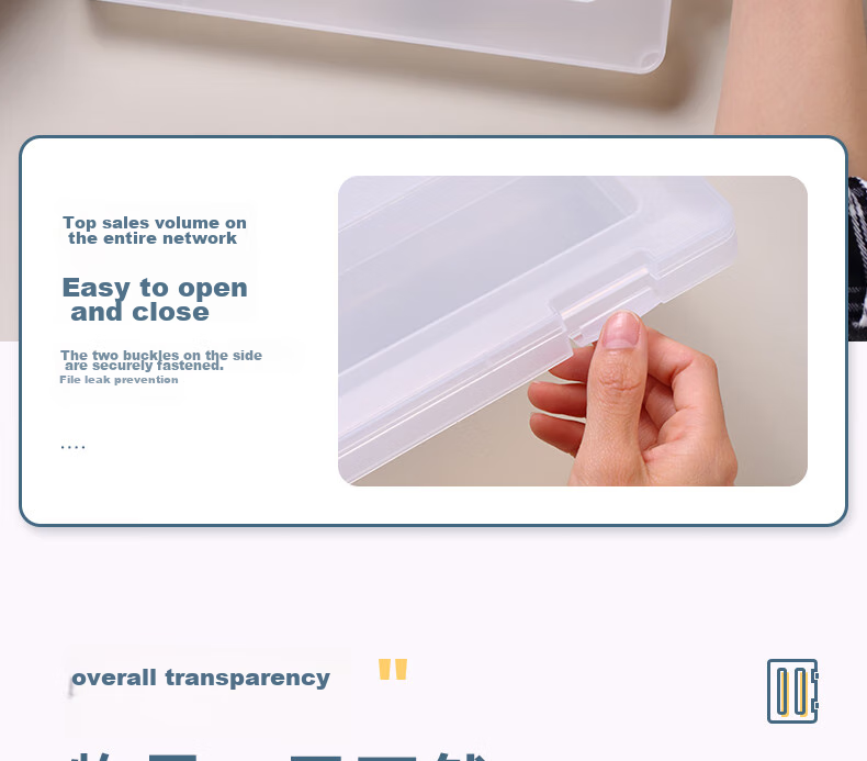 KW-Trio A4 Transparent Document Storage Box, Waterproof, for Certificates And Durable Files, Card Holder Organizer Box 9