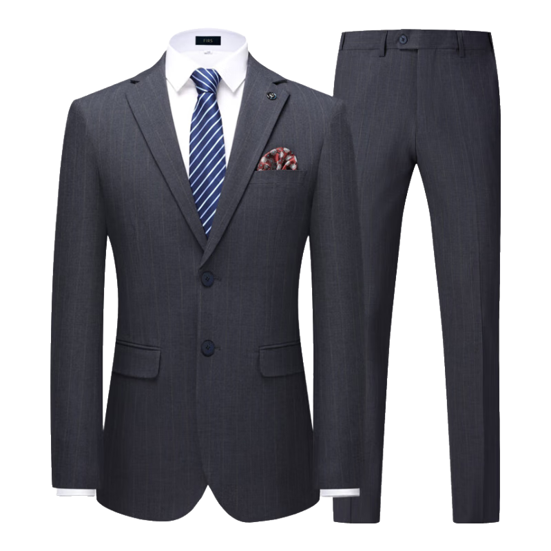 FIRS [Contains Wool] Men's Suit Set, Slim Fit Professional Formal Wear, Business Work Uniform, Formal Attire Men's Clothing