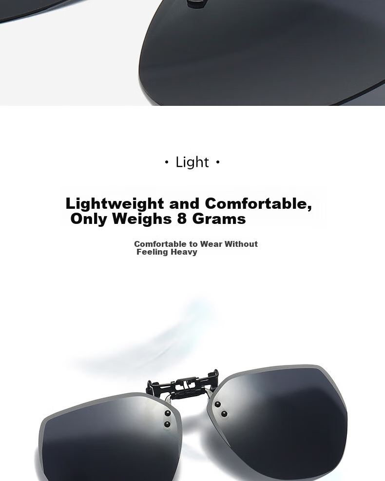 Boshide Sunglasses Clip-On Polarized Sunglasses Clip for Men And Women Universal Driving Glasses Clip for Myopia Use Black Gray Clip 4