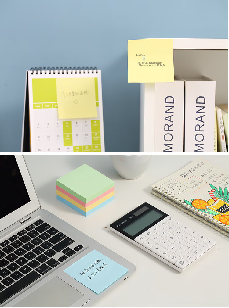 COMIX 12 Packs Colorful Sticky Notes, Adhesive Memo Pads, 76*101mm Large Size, Self-Adhesive Message Paper/Note Pads, Office Supplies, D5003 Yellow 11