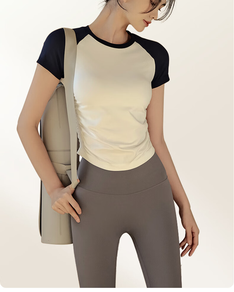 XUEXIMAN Yoga Wear for Women, Summer Sports Short-Sleeve T-Shirt, Pilates Top, Running And Cycling Quick-Dry Fitness Clothing 18