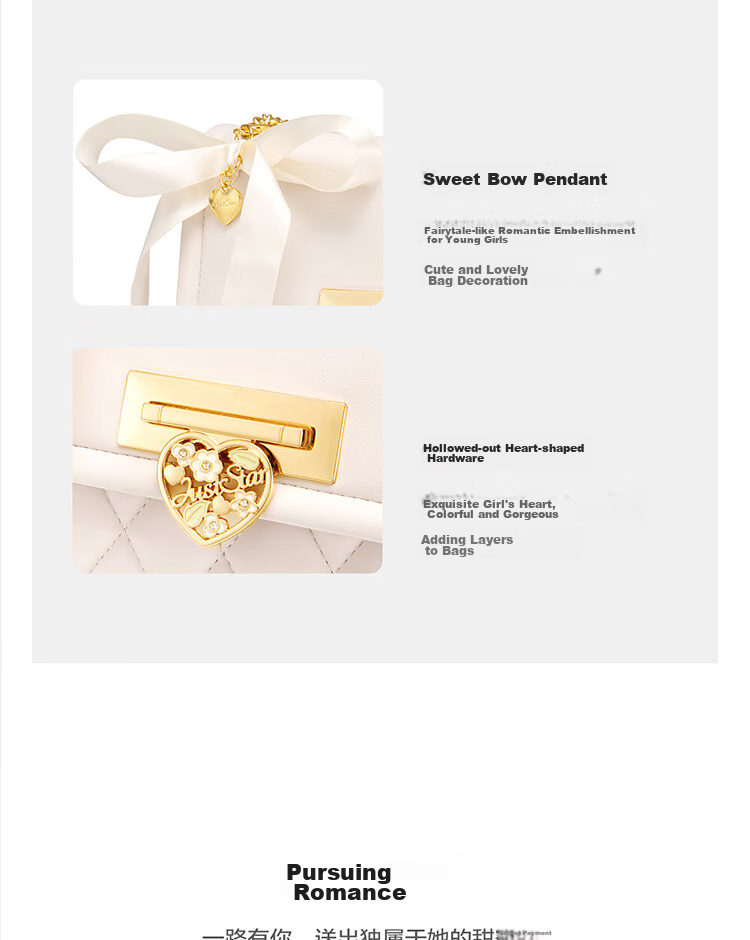 JUST STAR [Xu Lu's Choice] Kelly Handbag, Women's Bag 2026 New Style, Light Luxury Crossbody And Handheld Bag, Birthday Gift for Wome 6