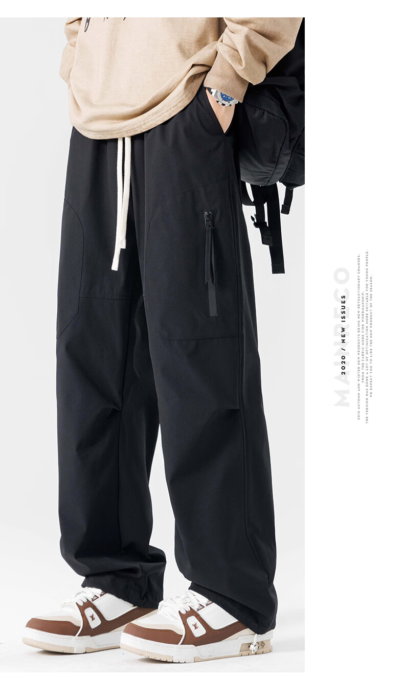 Dingfengbaoluo American-Style Functional Cargo Pants for Men, Summer Versatile Loose-Fit Trendy Outdoor Hiking Casual Trousers DFK35 Apricot Color 2XL 8