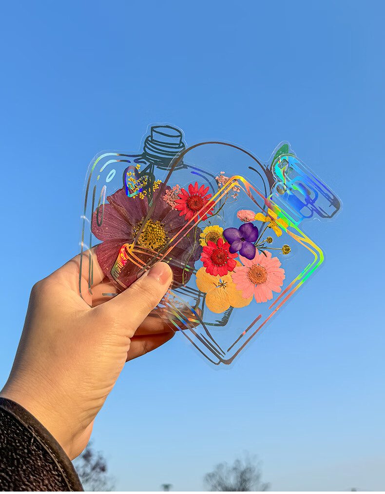 TIANSE Dried Flower Bookmark Pressed Flower Craft Kit Creative Handmade Graduation Souvenir Gift for Boys and Girls Plant Specimen Tassel Material Pack Multicolor 10 Pieces TS-6138 6