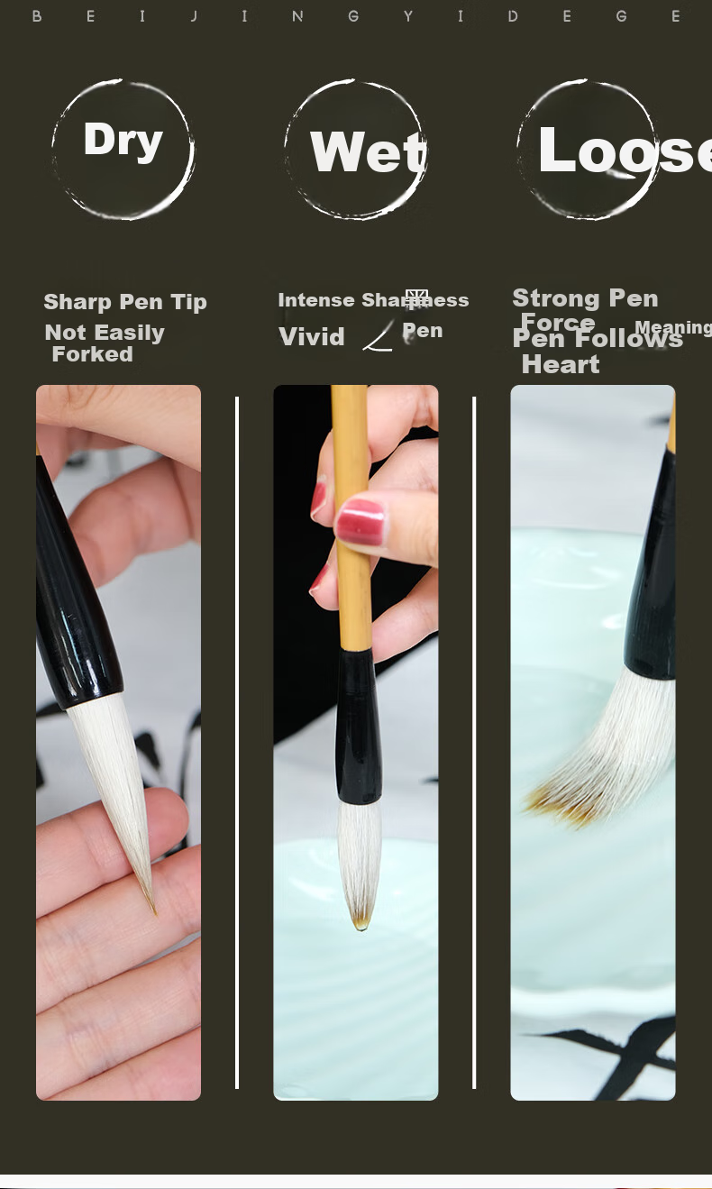[Lowest Price Online] Yidege Calligraphy Brush Set with Mixed Hair, Wolf Hair, And Mixed Hair Brushes for Calligraphy Practice, Regular Script, Four Treasures of The Study, Ink, Paper, Inkstone, And Flower Language Calligraphy Kit (Large, Medium, Small Sizes) 2