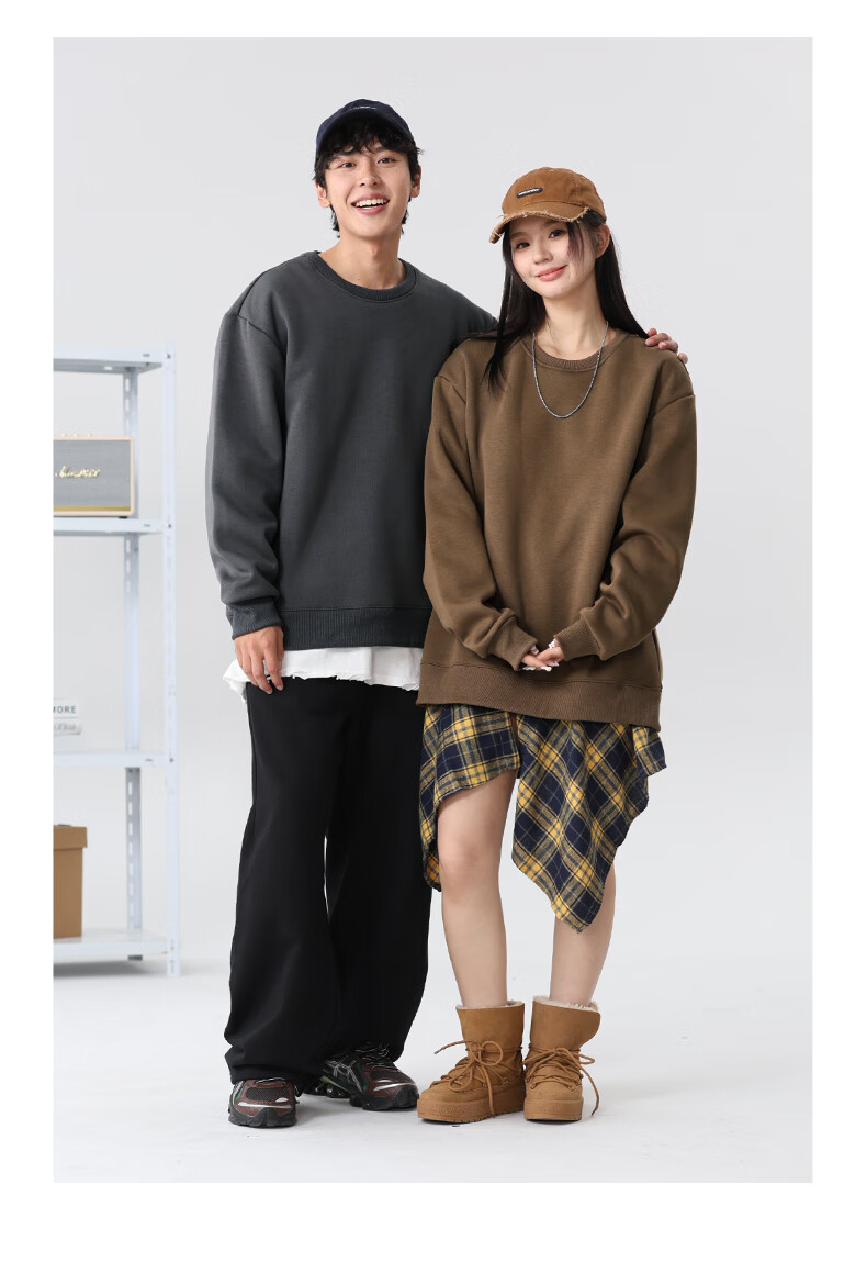 JEANSWEST LIFE Chinese-Style Fleece-Lined Crew Neck Sweatshirt for Men, Winter Thickened Warm Windproof Jacket, Trendy Youth Outdoor Top 18