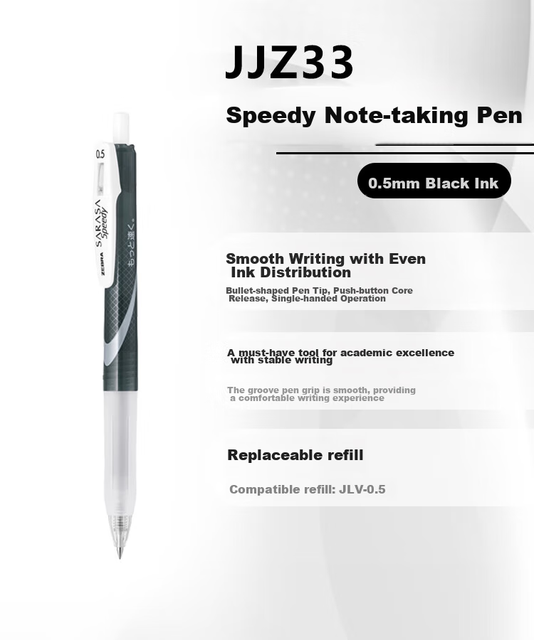 ZEBRA JJ15 Learning Combination Set 13, 0.4mm/0.5mm Student Exam Gel Pens, Office Pens, New Customer Recommendation Series, Pack of 5 5