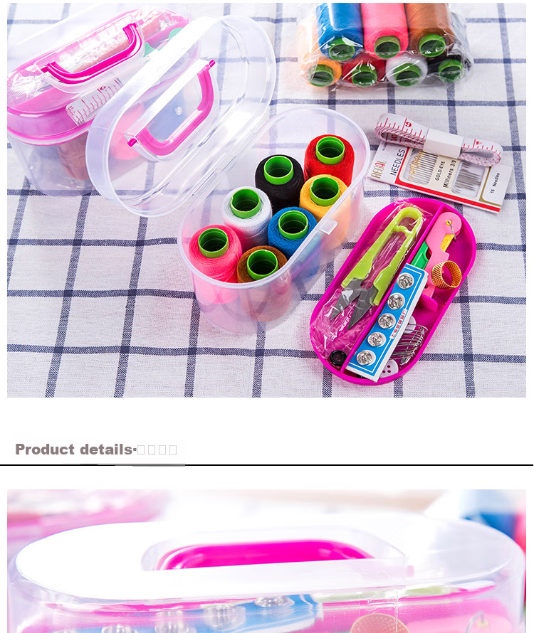 JAJALIN Home Sewing Kit with 7 Thread Spools, Travel Sewing Supplies, Mending Tools Storage Bag, Random Color 6