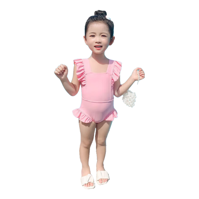 Yuke Children's And Infant Swimsuit, Toddler Quick-Dry One-Piece Swimwear Set with Bow Tie Design, Size 120