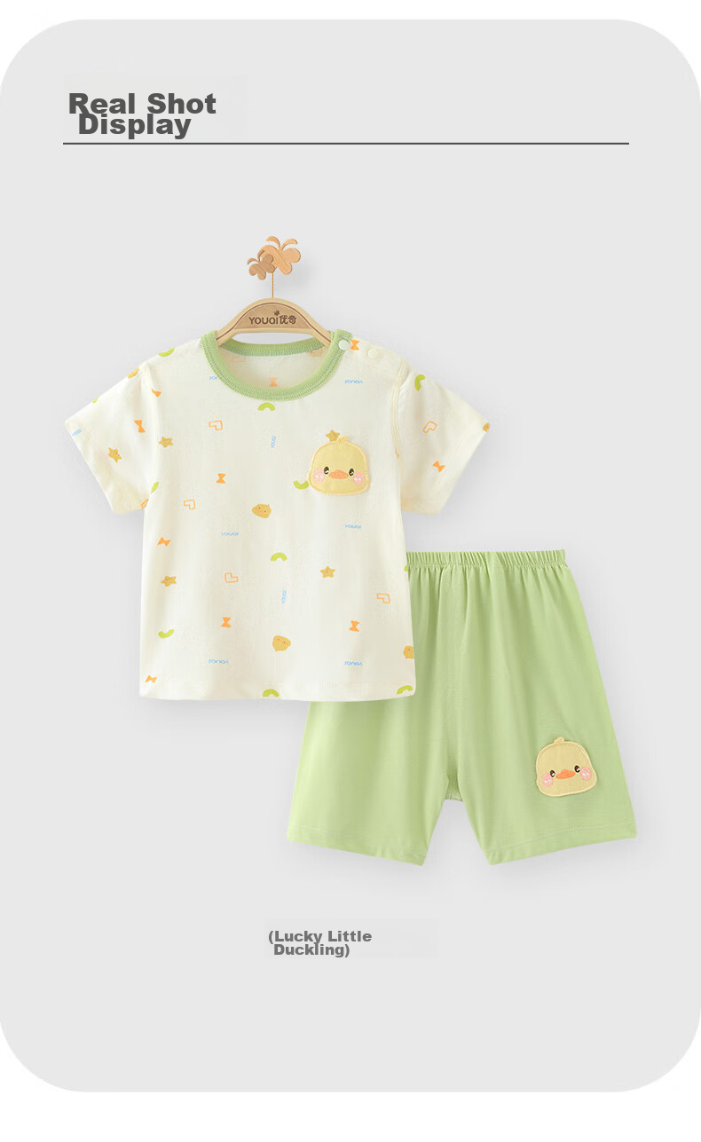 Youqi Baby Summer Outfit, Infant Summer Short-Sleeve Clothes, Thin Summer Two-Piece Set, Infant Stylish Small Outfit 11
