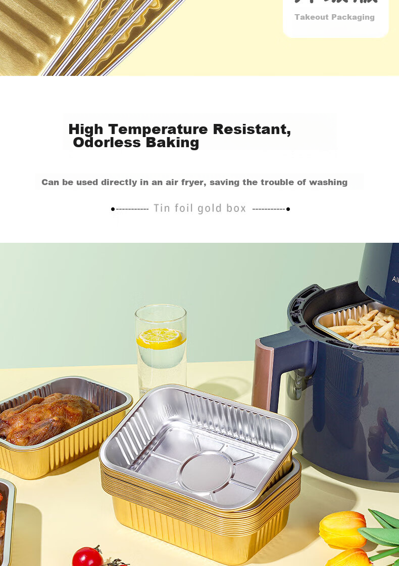 Faxilon Air Fryer Aluminum Foil Bowls And Trays, Reusable, Heat-Resistant, Thickened Baking Molds, Set of 30 9