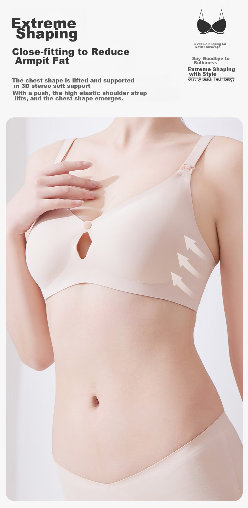 JOYNCLEON Nursing Bra, Front-Opening for Pregnant Women, Postpartum Breastfeeding Bra, Push-Up Design, Jwx147752 4