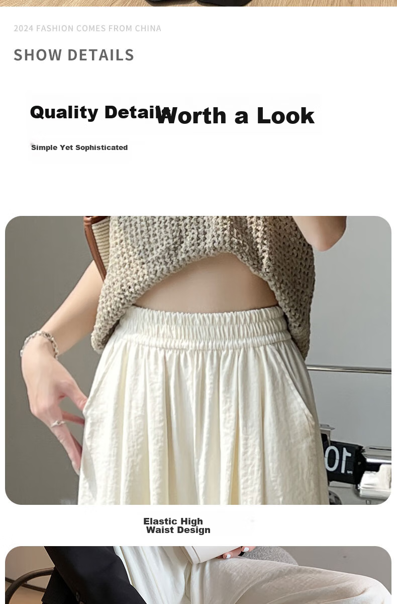 LangSha Lazy Style Yamamoto Pants for Women, Spring And Summer High-Waisted Draping Floor-Length Pants, Petite Wide-Leg Casual Trousers 8