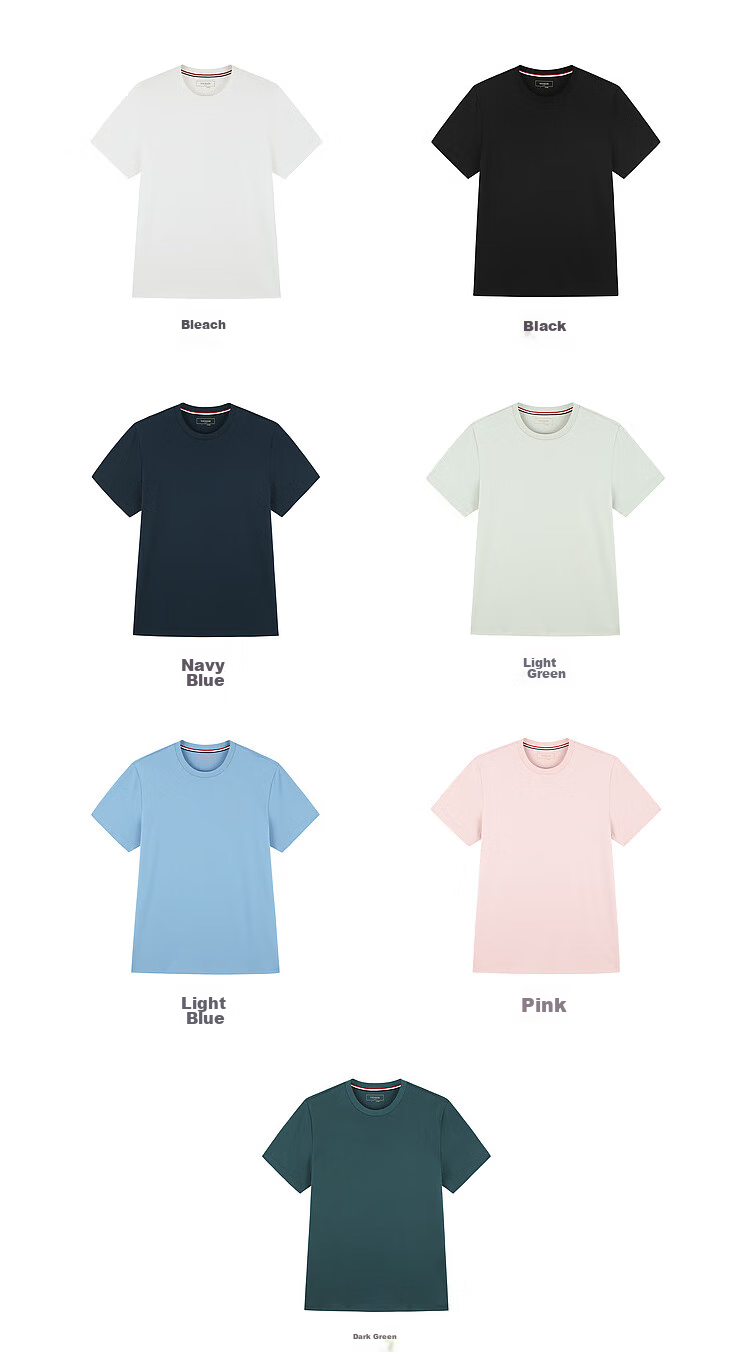 YOUNGOR [Silky Cotton] 2026 New Casual Loose Round Neck Solid Color Base Cool-Feeling Short-Sleeve T-Shirt, Black, S 21