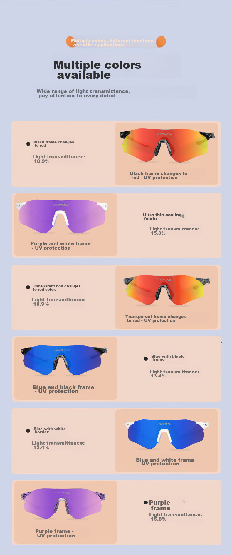 VOZAPOW Professional Marathon Running Glasses Frame, Photochromic Day And Night Dual-Use Trail Running Sports Cycling Goggles for Me 14