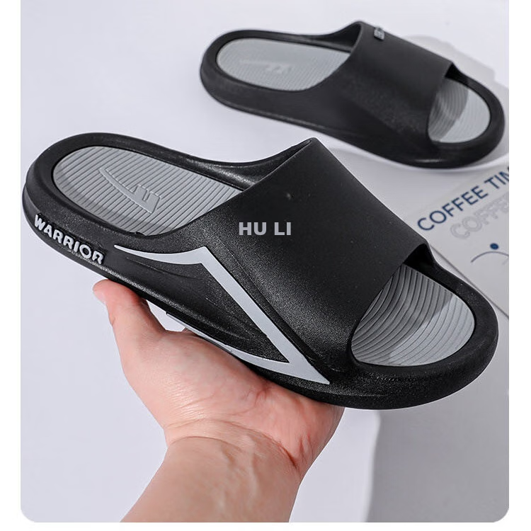 Huili Slippers, Comfortable for Stepping on Poop, Sports Bathroom Indoor Outdoor Wear, Non-Slip Sandals for Men, HL3980 Black And Gray, Size 46-47 19
