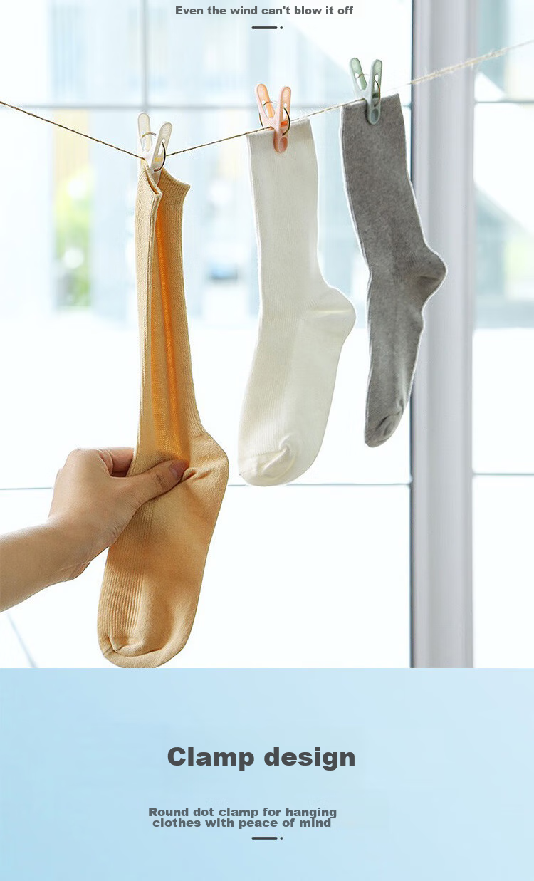 MENGTING Plastic Clothes Clips, Hanger Fixing Drying Clips, Sock Clips, Drying Clips, Windproof Small Clips, 30 Pieces 3