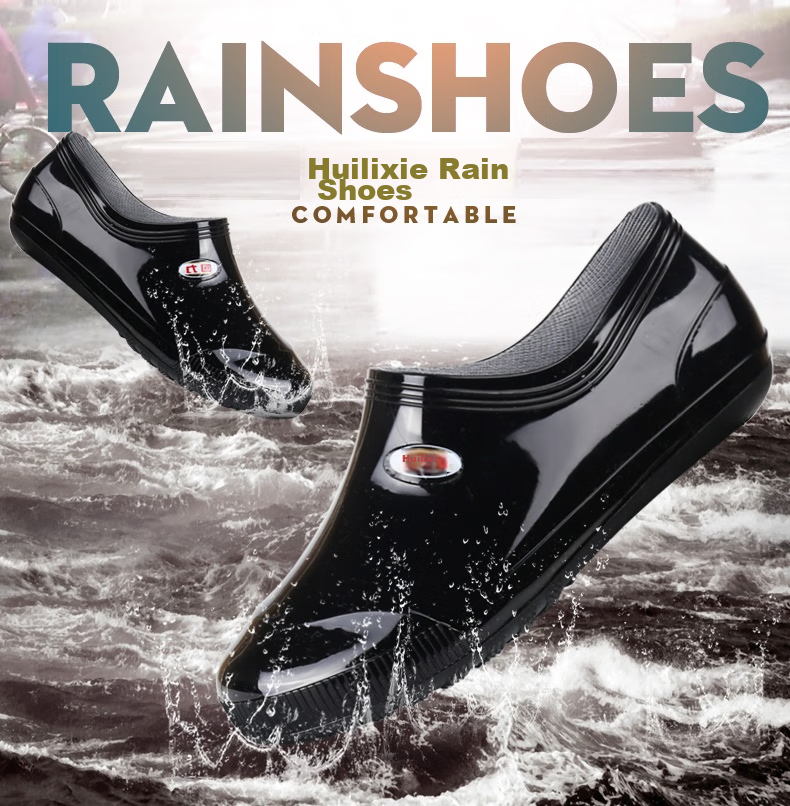 Warrior Men's Low-Top Adult Kitchen Shoes, Rain Boots, Waterproof Shoes, Rubber Shoes, Overshoes, Water Boots, 8329 Black, Size 44 3
