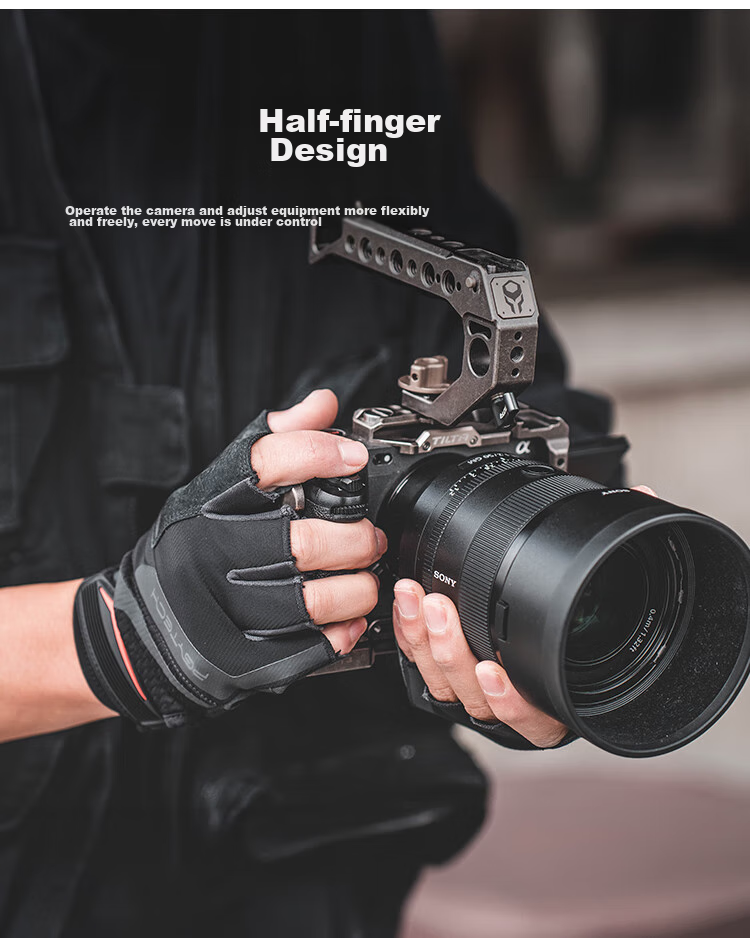 PGYTECH Photography Gloves, Cycling Fingerless Gloves, Outdoor Protective Gloves, Breathable And Sweat-Absorbing Fishing Gloves, Anti-Slip And Wear-Resistant, Spring And Autumn Season, Tactical Version, XL Size 3