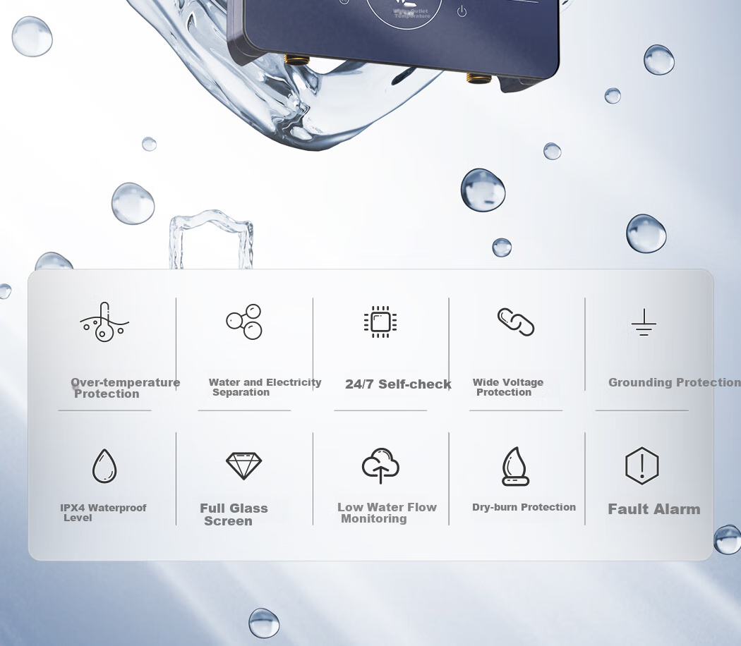 Vanward Instant Electric Water Heater Instant Heating Household Fast Heating Electric Water Heater Shower Water Heater Tankless Flow Water Heater 14