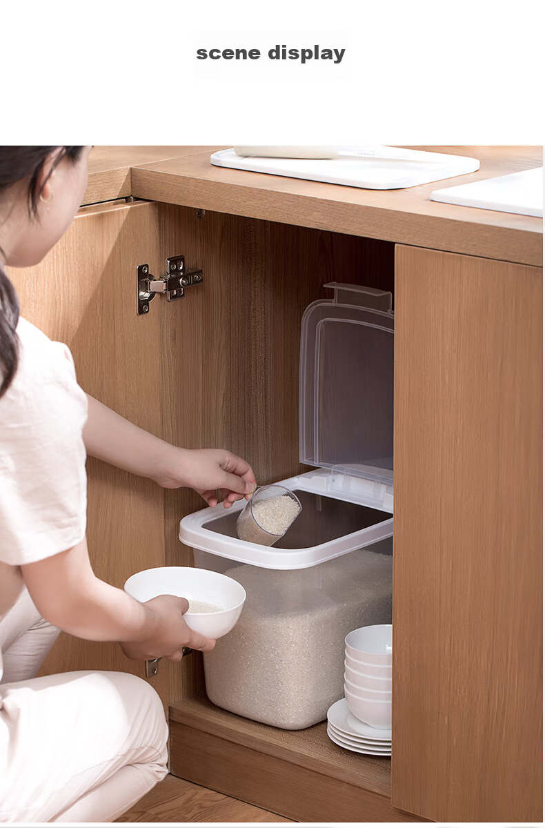 CHAHUA Rice Storage Container, 10 Jin Capacity, Sealed Bucket, PS Material, Dust-Proof Seal, Kitchen Grain Storage Box 7