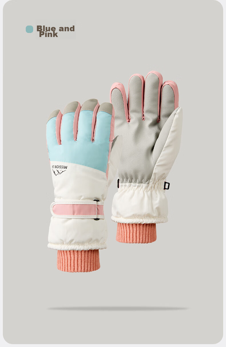 MISSION UV Ski Gloves for Women, Winter Thickened Fleece-Lined Windproof Cold-Resistant Water-Repellent Autumn And Winter Cycling Touchscreen Warm Gloves 12