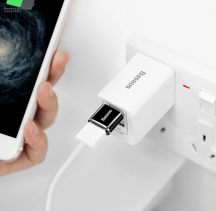 Baseus Type-C Adapter USB OTG Data Cable, Phone USB Drive Tablet Adapter, Car Charger Converter, Compatible with Apple MacBook Laptops Huawei Xiaomi 16